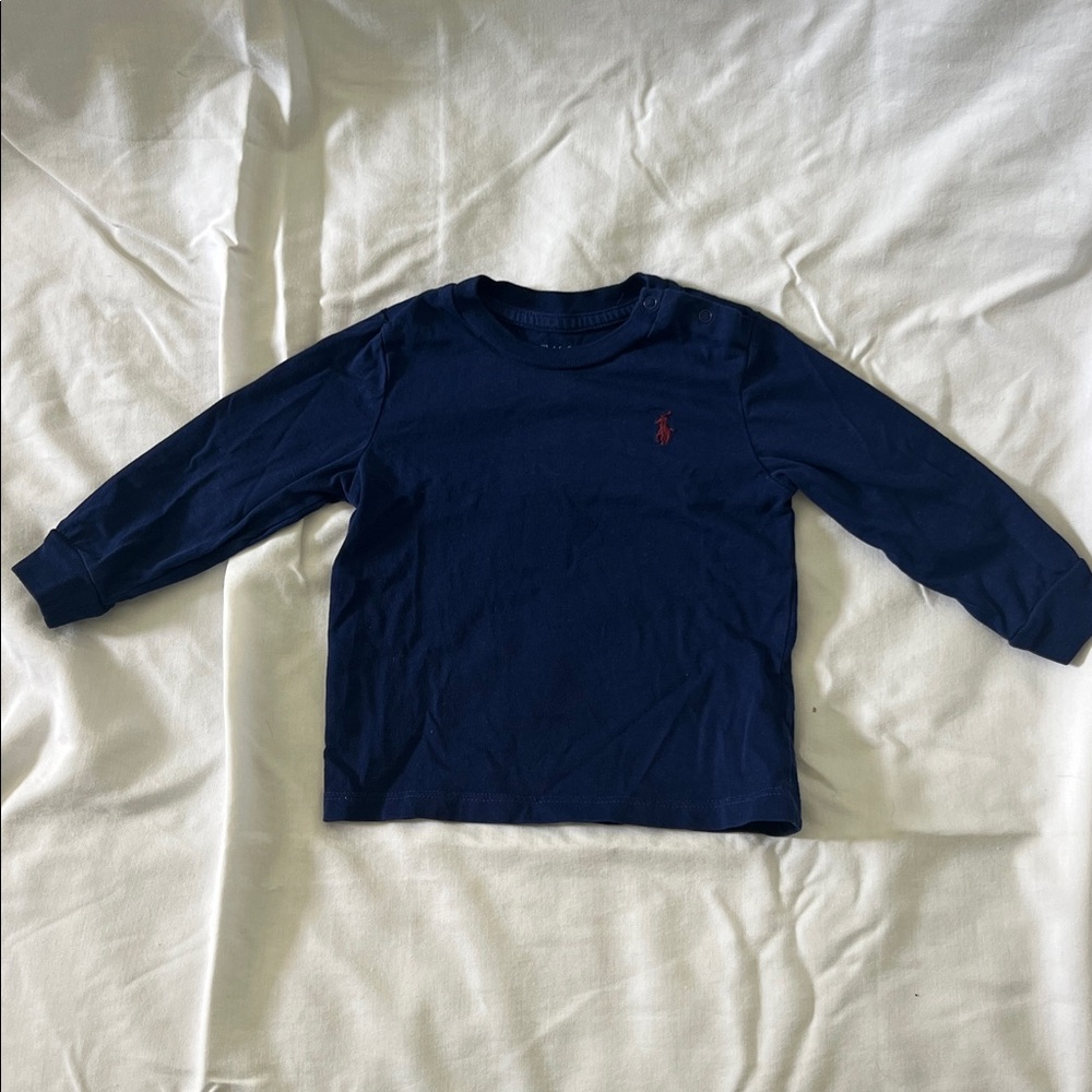 Ralph Lauren Long Sleeve Shirt Navy Cotton 9M
